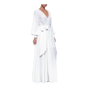 𝅺meghan LA Lilypad Wrap Maxi Dress white